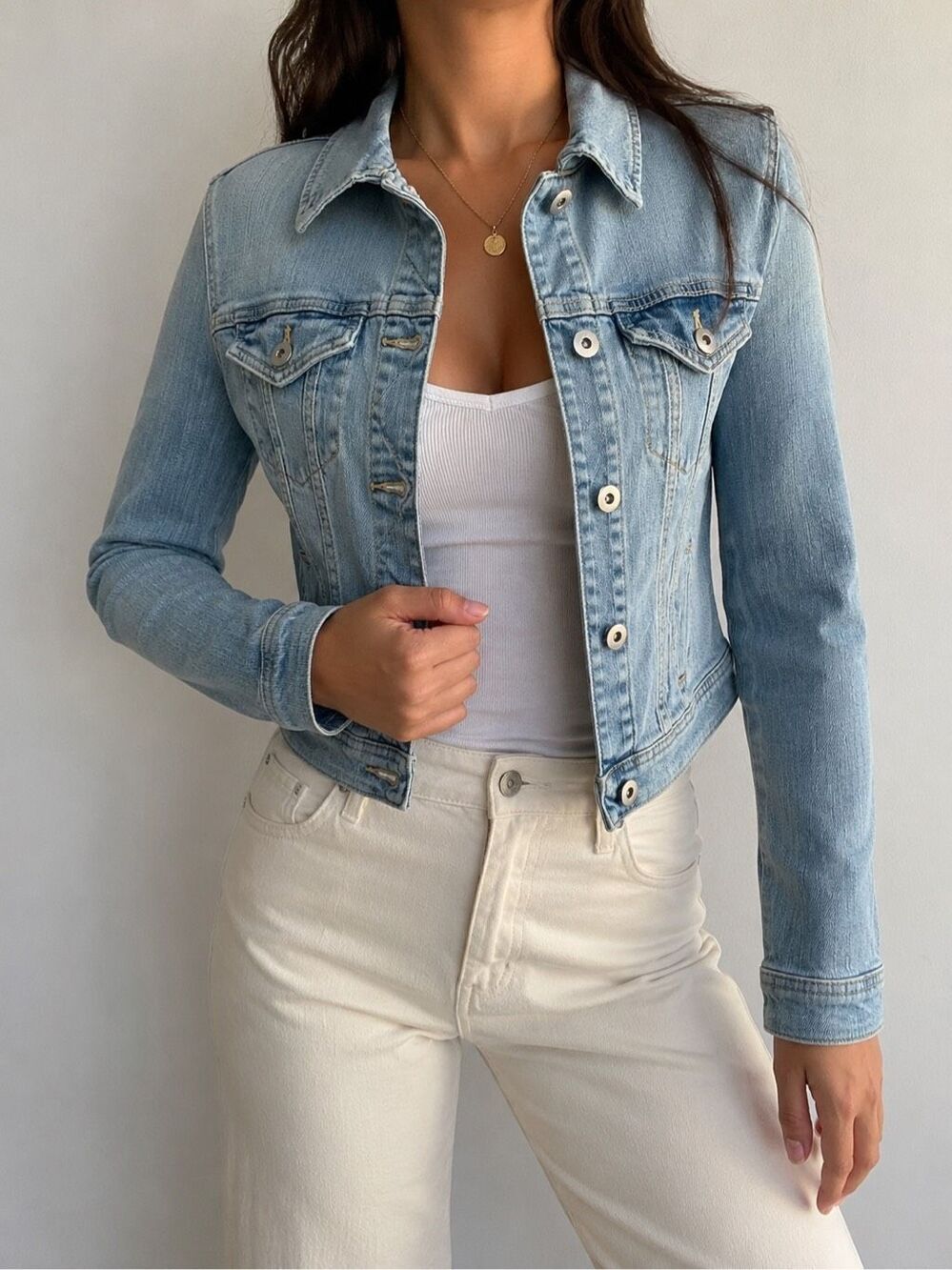 Pilcro Anthropologie Denim Jacket Women’s XS Blue Stretch Trucker Y2K